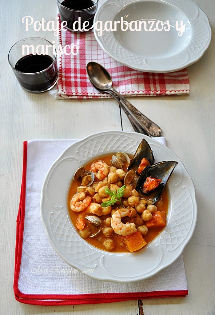 Chickpea and seafood stew