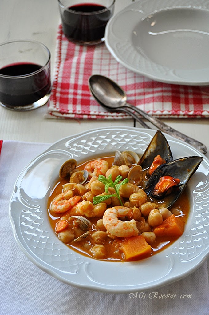 Chickpea and seafood stew